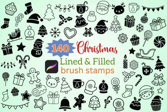 140 Christmas Procreate Brush Stamps: A Creative Toolkit