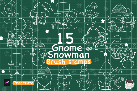 15 Christmas Procreate Stamps: Festive Digital Art Tools