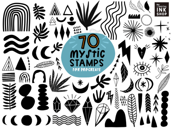 70 Mystic Boho Procreate Stamps for Magical Designs