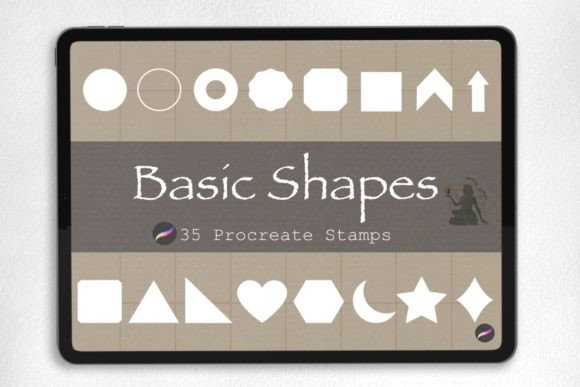 Basic Shape Procreate Brush Stamp: Instant Geometric Style