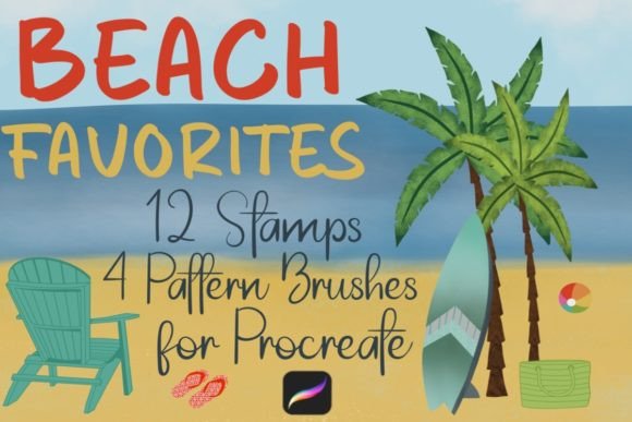 Bring Summer Vibes to Your Digital Projects with Beach Favorites Stamps for Procreate