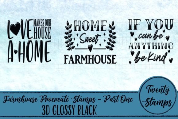 Charming 3D Farmhouse Stamps for Procreate