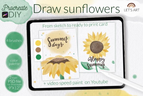 DIY Procreate Watercolor: Sunflowers – Paint With Me