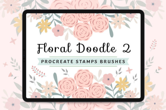 Elevate Your Digital Art with Floral Doodle Procreate Stamps