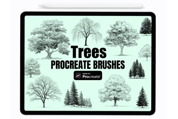 Forest Tree Stamp Brushes for Procreate: Your Design Shortcut