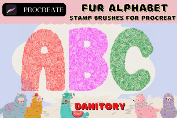 Fur Alphabet Stamp Brushes for Procreate: A Creative Asset
