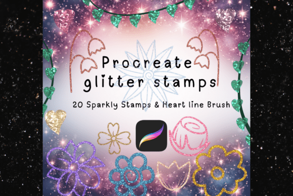 Glitter Flower Procreate Stamps: Elevate Your Digital Art