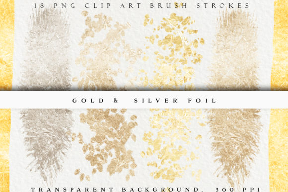 Gold & Silver Metallic Brush Strokes: Instant Luxury