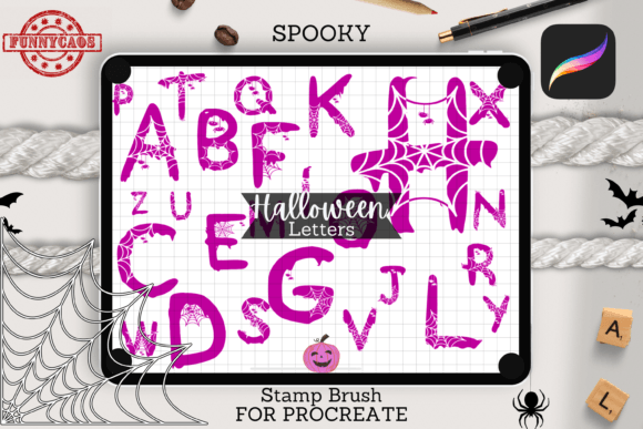 Halloween Alphabet Procreate Brush Stamp: A Creative Toolkit