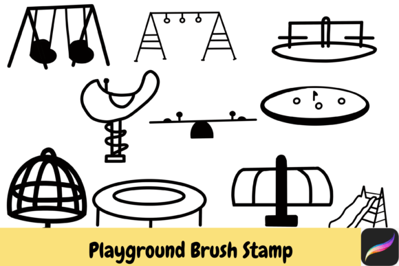 Playground Procreate Brush Stamps IPAD: Hand Drawn Fun