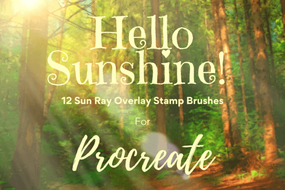 Procreate Sun Ray Overlay Stamps: 12 Brushes for Radiant Art