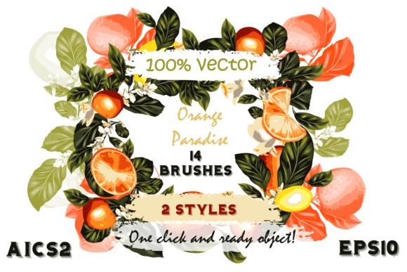 Set of Citrus Brushes for Adobe Illustrator: Fresh Watercolor Design Assets