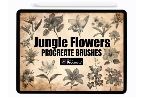 Unleash Tropical Flora: Using Jungle Flowers Procreate Stamps