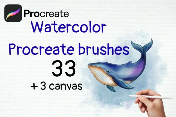 Watercolor Procreate Brushes 33 + Canvas: A Complete Set